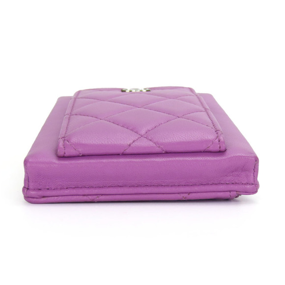 Chanel Chanel Lambskin Shoulder Bag Matrasse Purple Leather Crossbody Bag - Picture 3 of 16